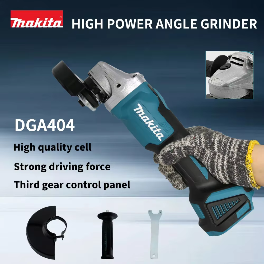 Makita 18V Nouvelle meuleuse sans fil DGA404 avec disque de 125 mm, batterie Li-4-1/2” / 5” 6,0 Ah, pour le meulage du métal et la découpe du bois