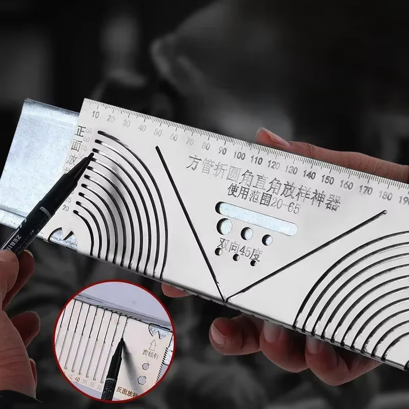 Outil de marquage d'arc d'angle flexible précis pour tuyau carré de 20 à 100MM