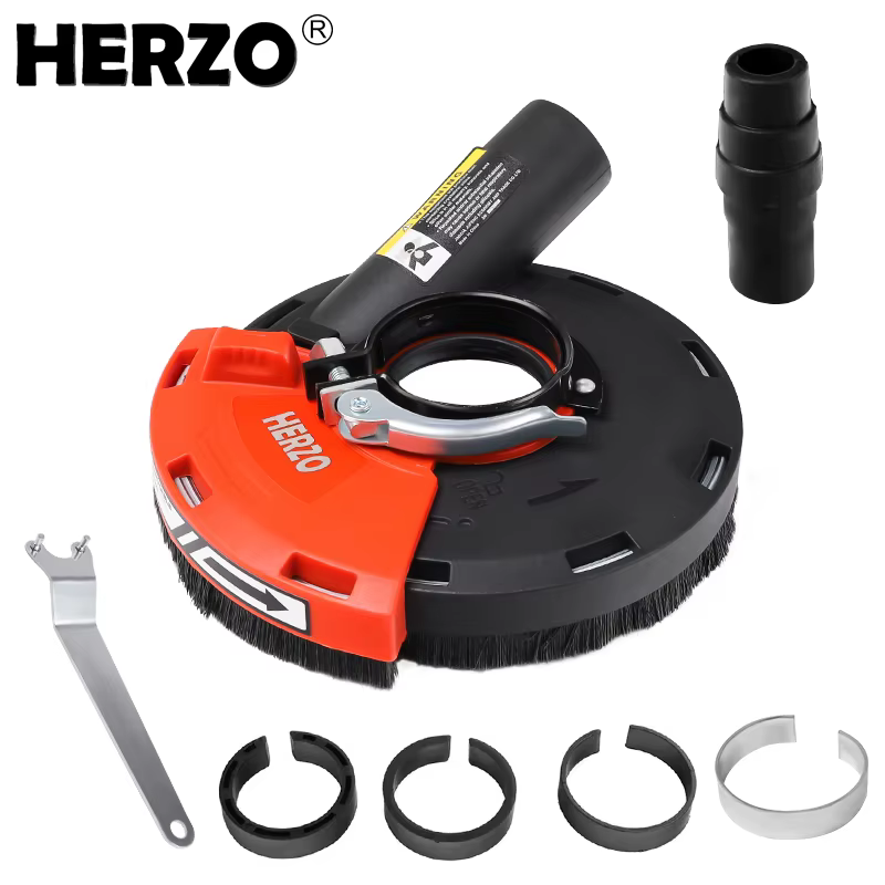 HERZO GT 119125 Un carénage anti-poussière de meulage de 125 mm pour meuleuse d'angle avec des accessoires