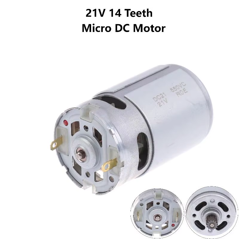Moteur électrique micro DC 21V 14 dents RS 550 28000RPM pour mini-tronçonneuse à batterie