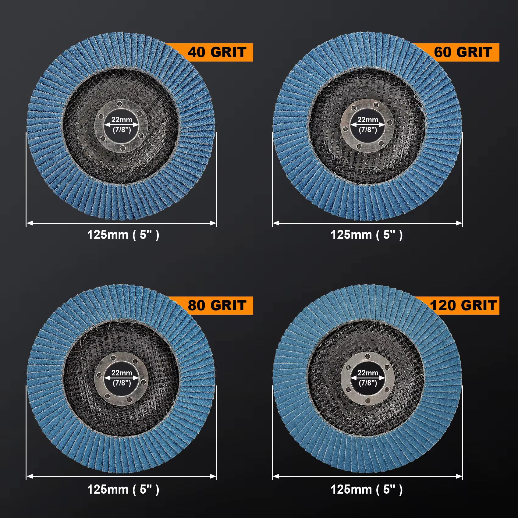 5 pièces disques à lamelles de 5 pouces