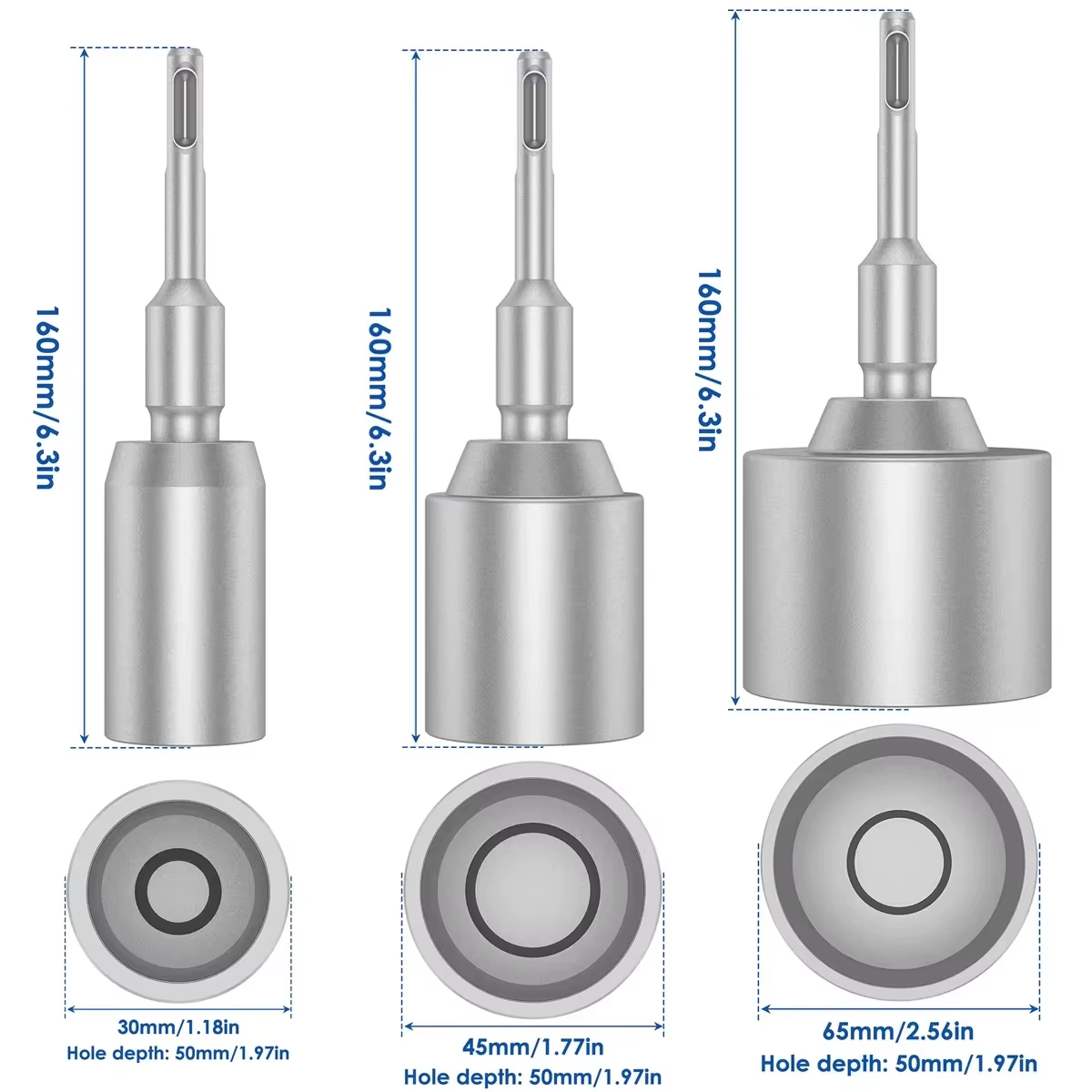 Poinçon SDS-Plus pour tiges de terre de 19/21/35 mm de diamètre