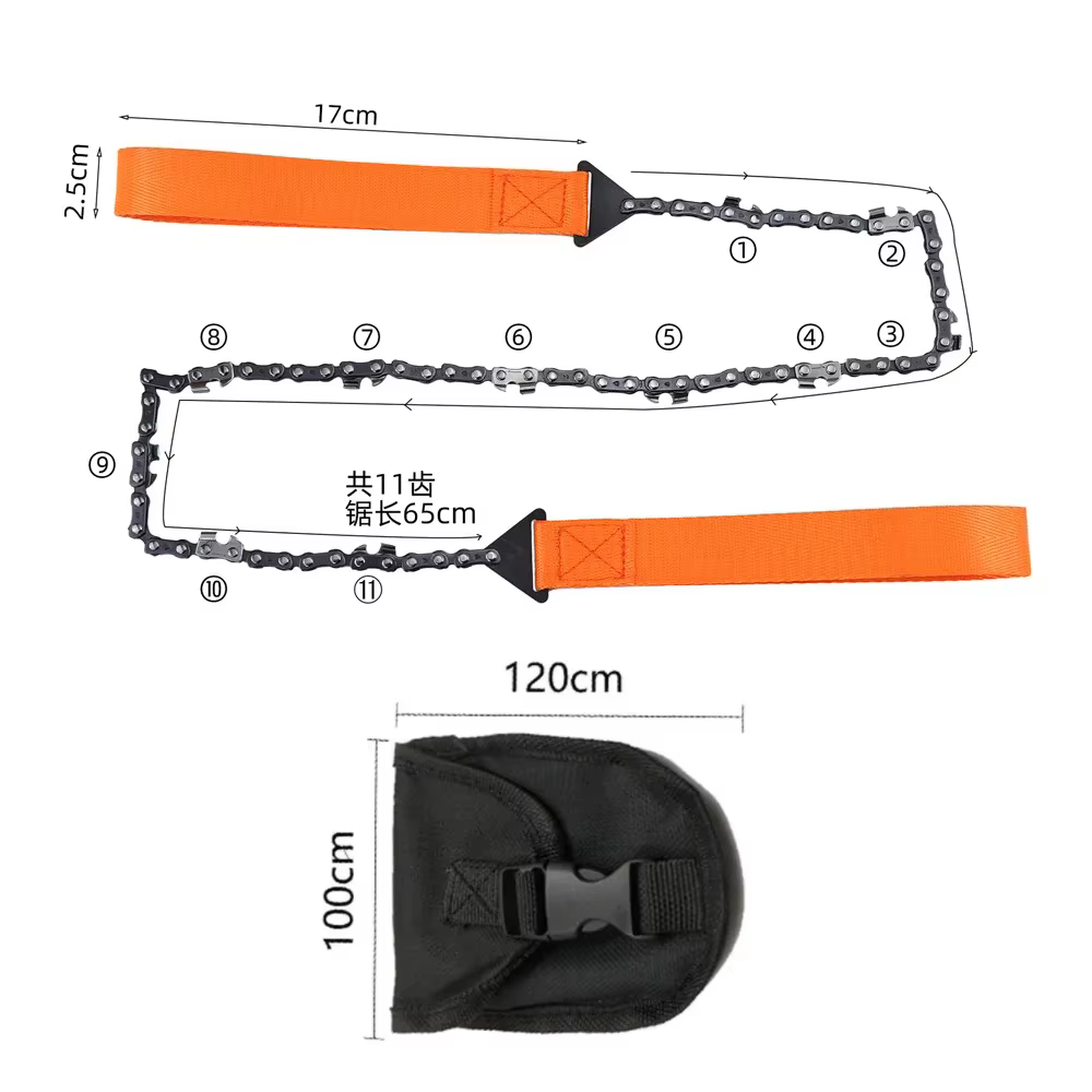 Scie à corde portative extérieure à 11 dents tirée à la main - adaptée à l'extérieur