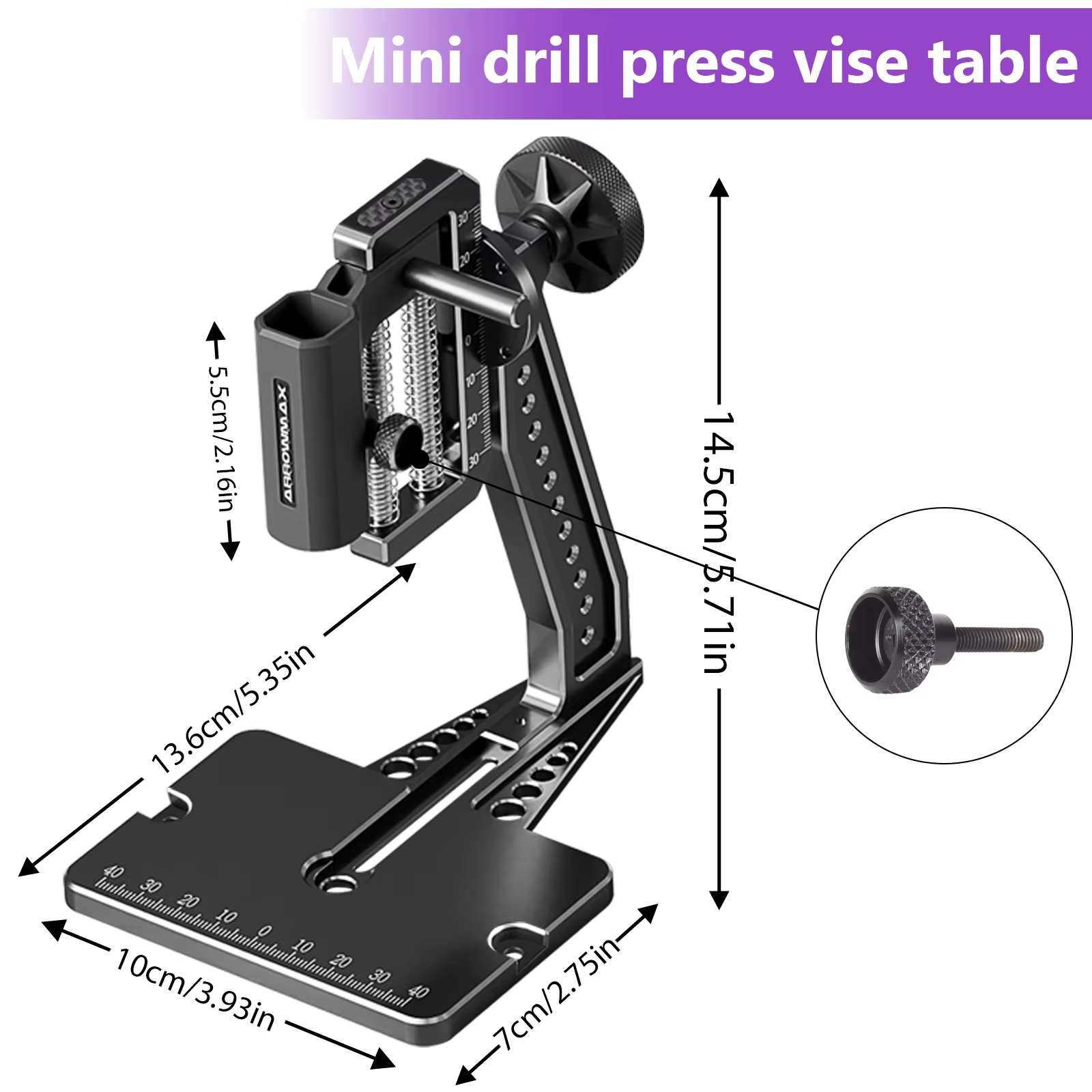 ARROWMAX Mini perceuse électrique sans fil avec support de table