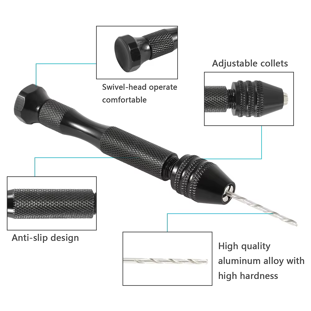 49 pièces 0.2-3.4mm ensemble de perceuse à main Mini foret