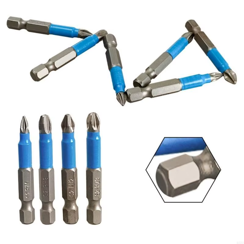 Bit d'impact magnétique Bit tournevis long Antislip Set Shank Crossed Impact Driver Bit for Power Drilling 87 Ha