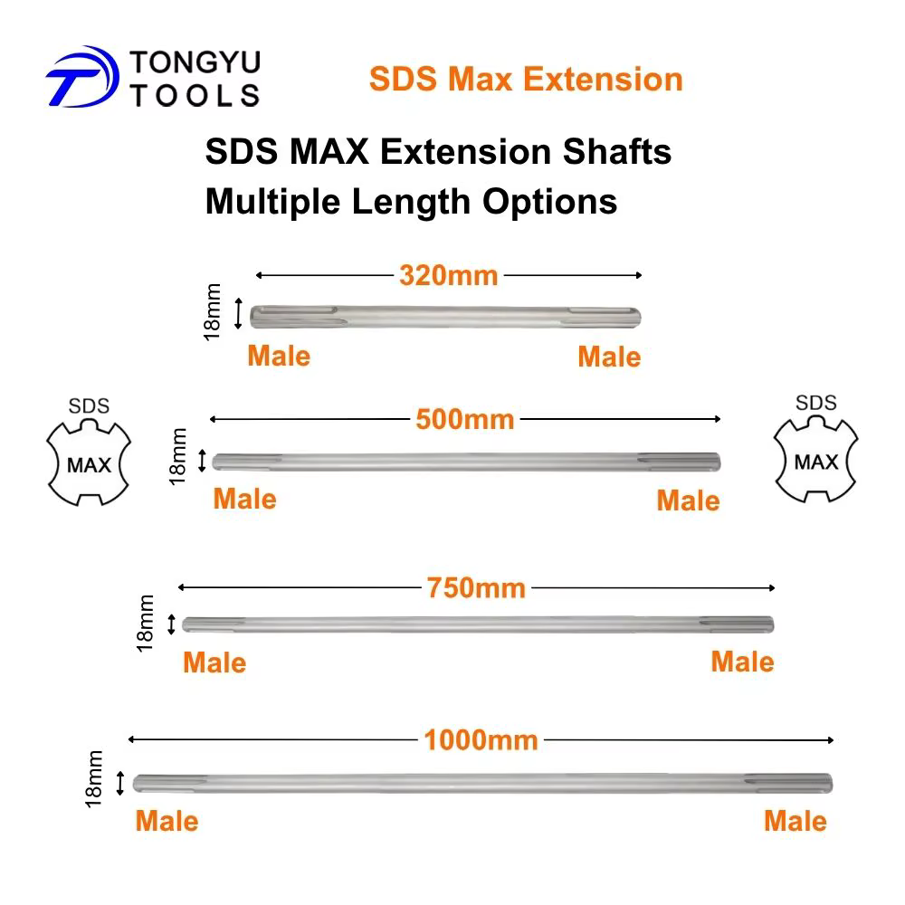 Tige d'extension SDS Max avec adaptateur de coupleur Max-Lock pour marteau perforateur