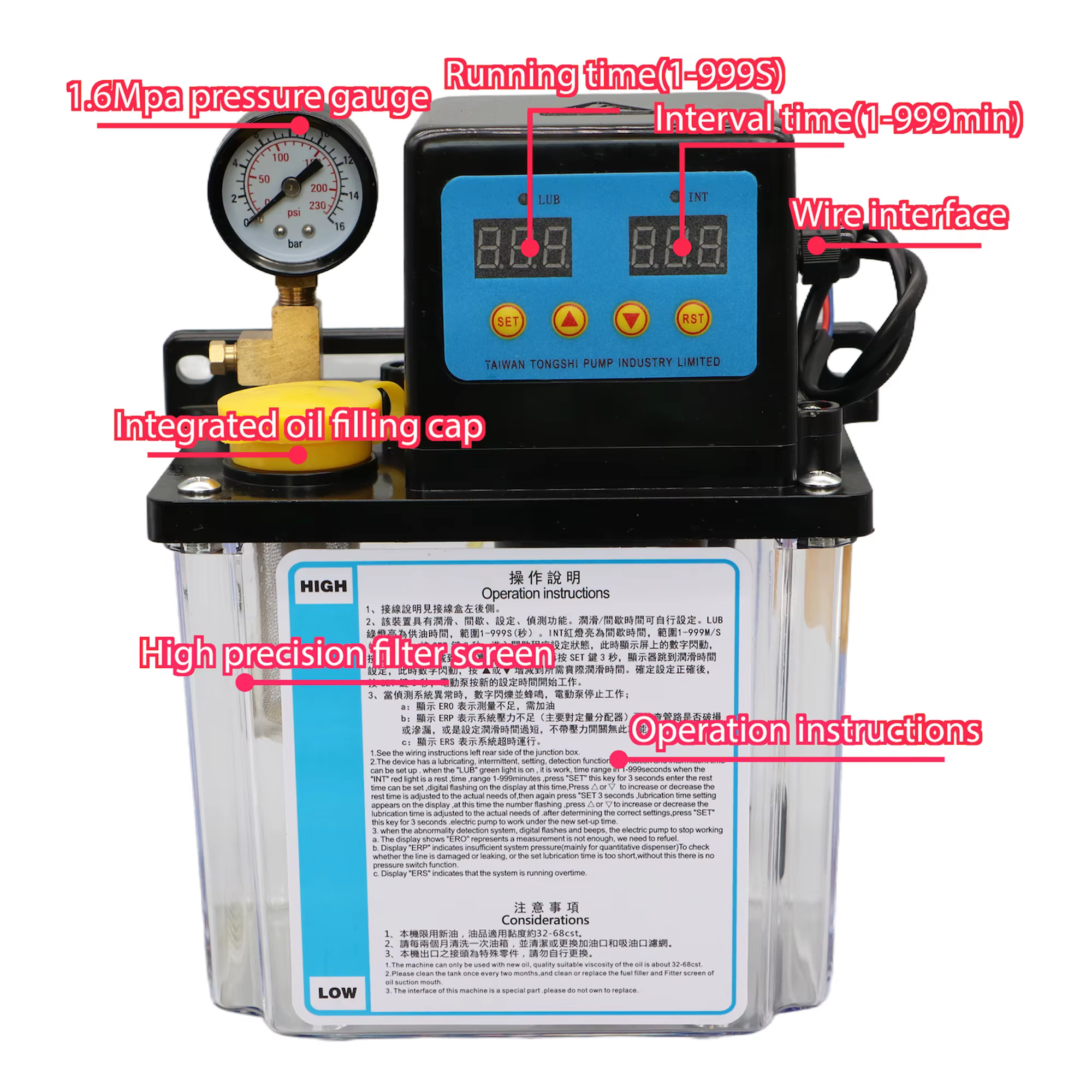 Kit de système de pompe de lubrification CNC 1L 2L AC220V AC110V 4mm 6mm pompe à huile de lubrification automatique graisse électrique pour Machine-outil CNC