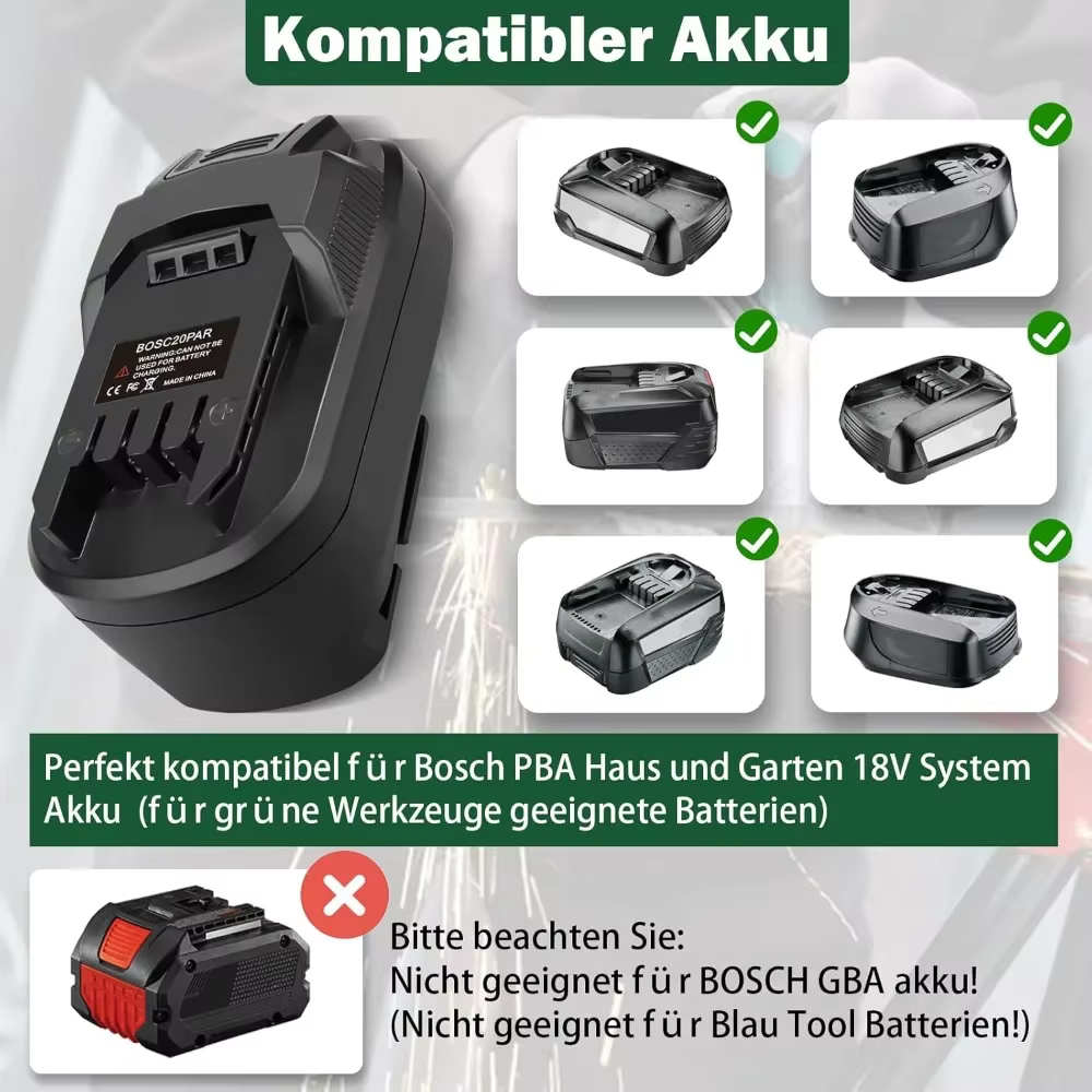 Pour Bosch 18V batterie fonctionne pour adaptateur d'outil Parkside