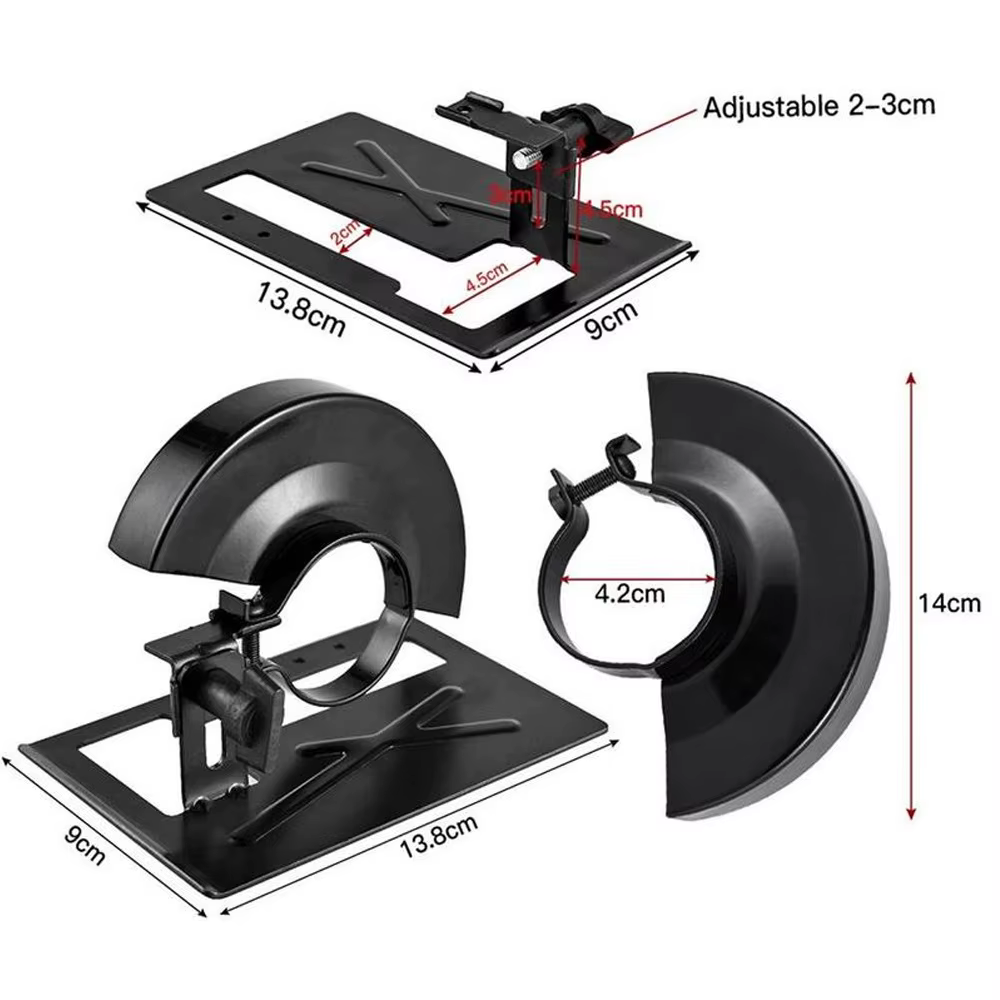 Couvercle de protection de sécurité pour meuleuse d'angle de 4 pouces, couvercles de sécurité + support de Base pour meuleuse d'angle, ensemble de supports pour outils de bricolage du bois