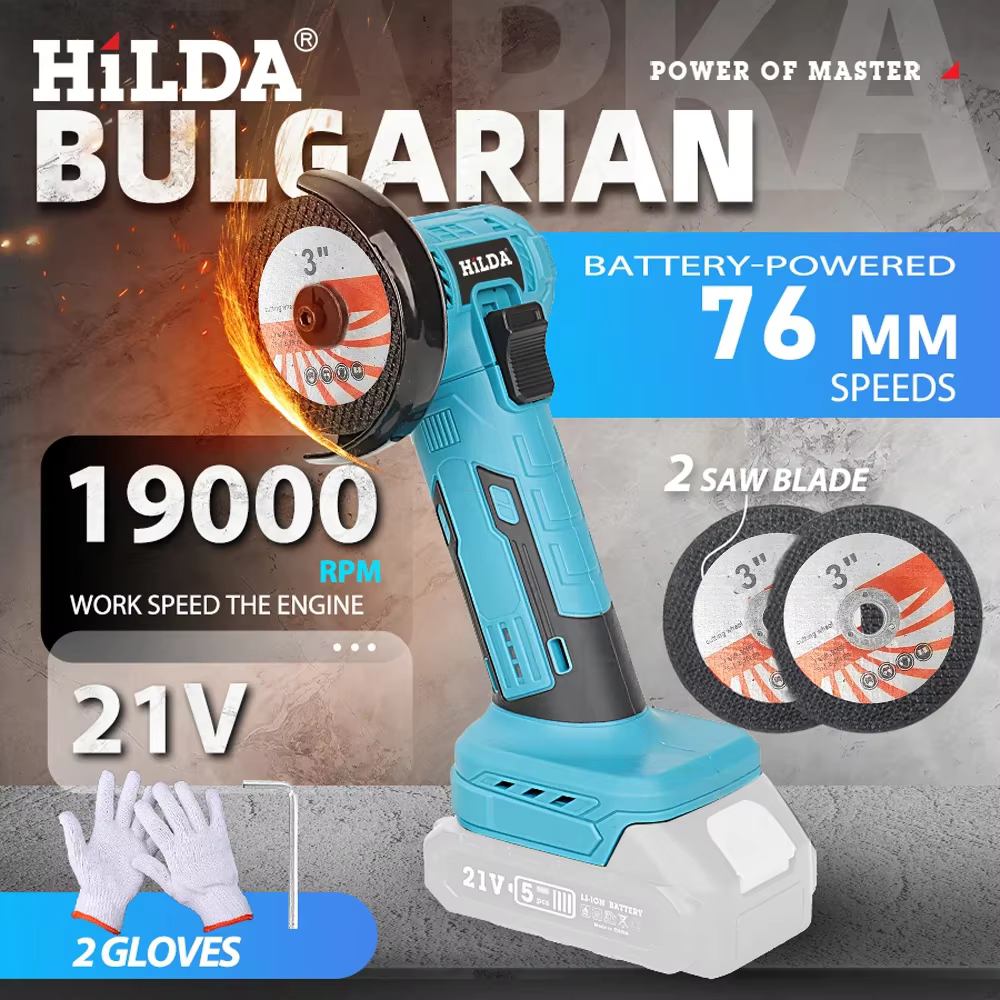 HILDA 3 pouces Mini meuleuse d'angle sans brosse sans fil bois céramique polissage rectifieuse outil électrique pour Makita 21V batterie