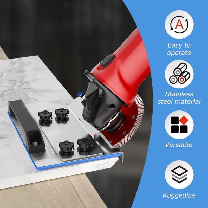 Support de meuleuse d'angle pour carrelage 45 ° Coupe de chanfrein. Biseauteur en acier inoxydable.
