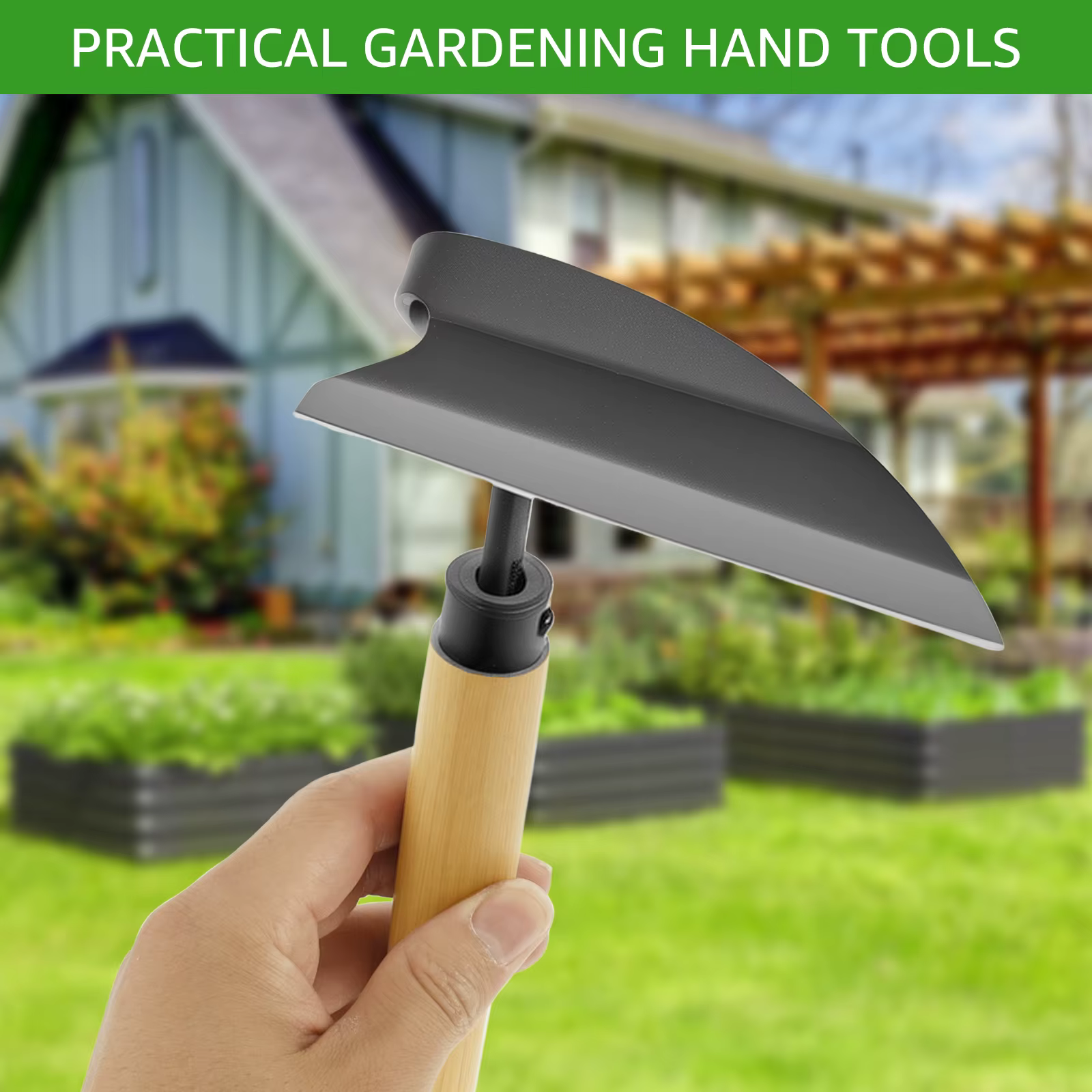 Outil de désherbage japonais pour jardin, houe à herbe de 13 pouces en acier au carbone, outil manuel de désherbage avec poignée confortable