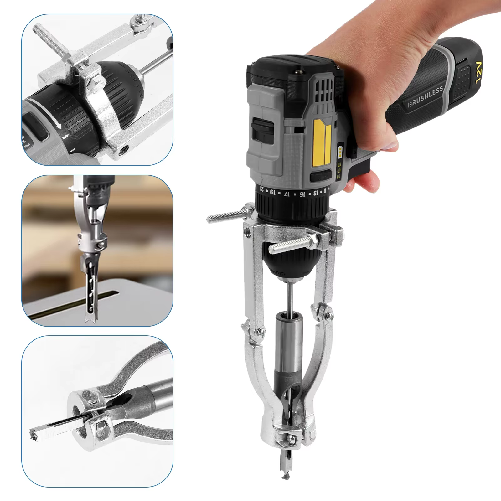 Adaptateur de foret à trous carrés
