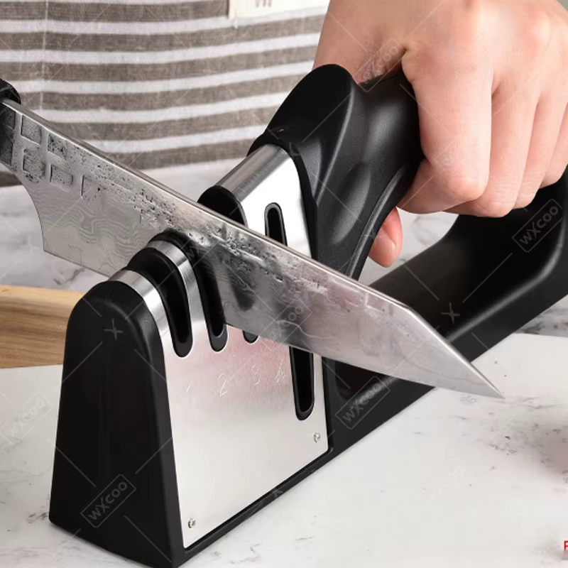 Affûteur de couteaux de cuisine, outil d'affûtage multifonctionnel à 4 segments, affûtage de couteaux Portable antidérapant, Gadgets de cuisine, accessoires