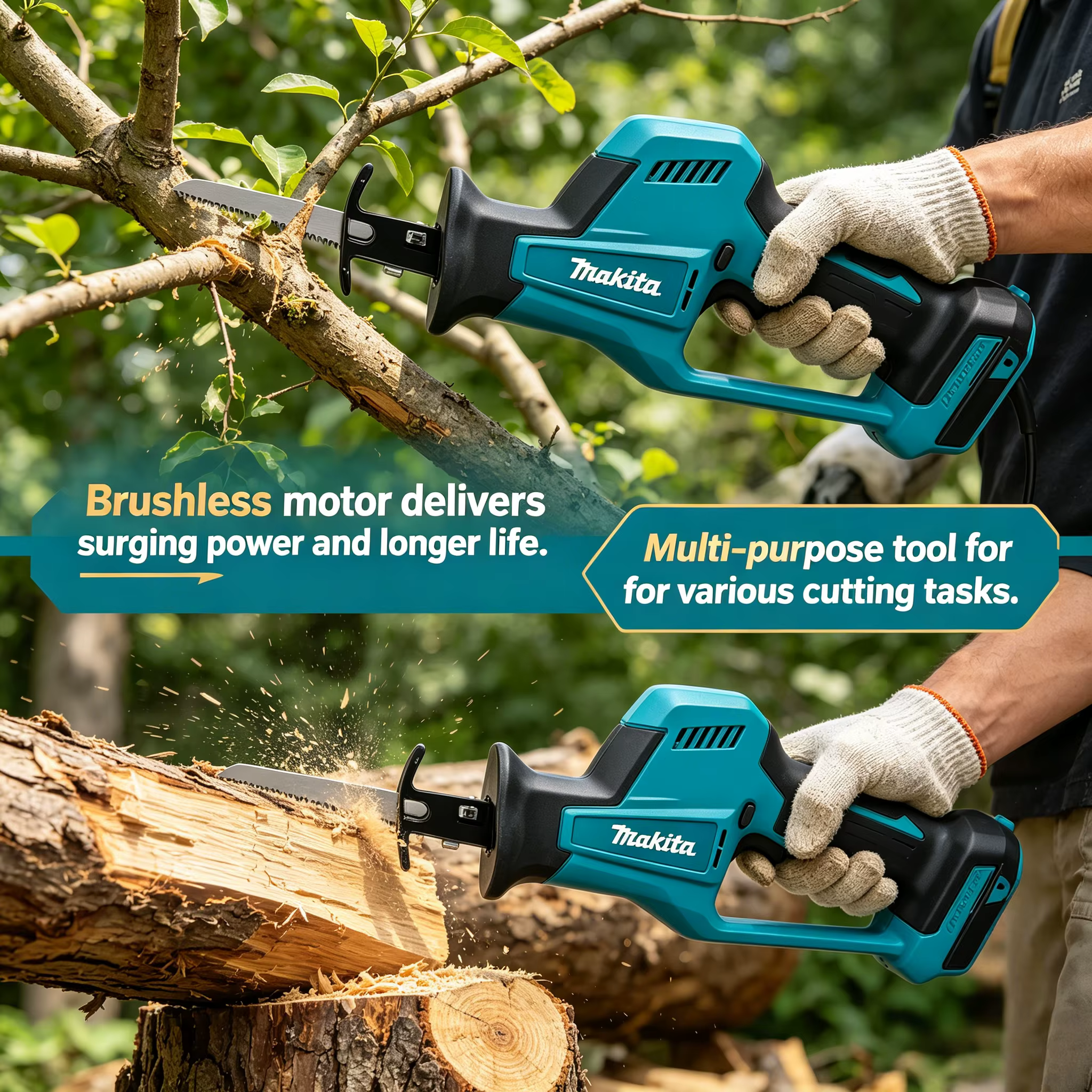 Scie sauteuse rechargeable sans balais Makita DJR189 18V : outil de coupe électrique portable pour le bois et le métal (machine uniquement)