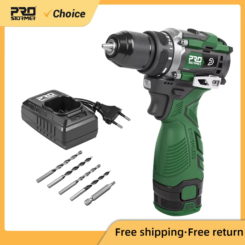 Perceuse électrique 17V 60NM sans brosse Mini Li-ion sans fil 20 + 1 pilote