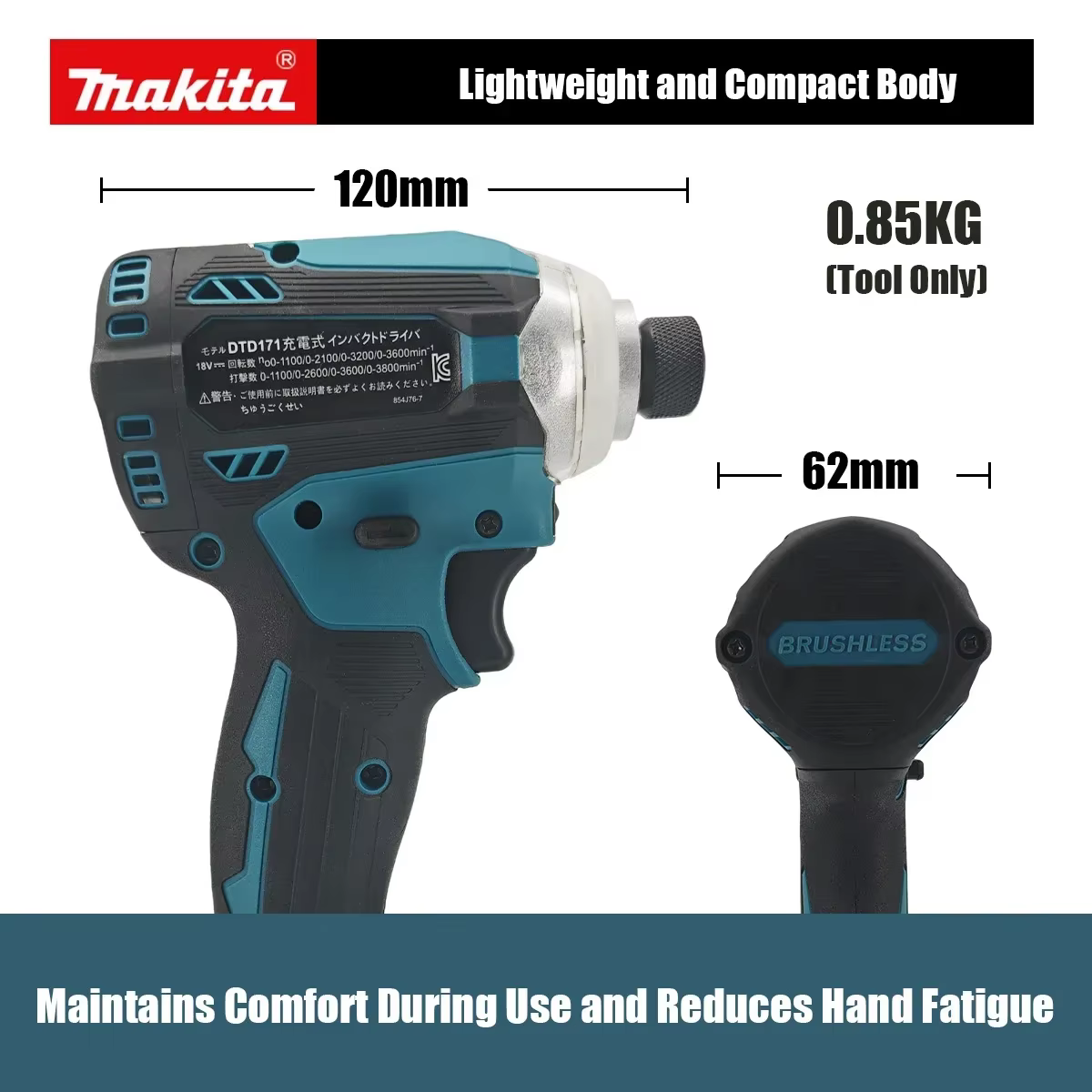 Makita DTD171 18V Perceuse-visseuse compacte sans balais rechargeable pour le bricolage domestique et les systèmes d'amélioration 2026