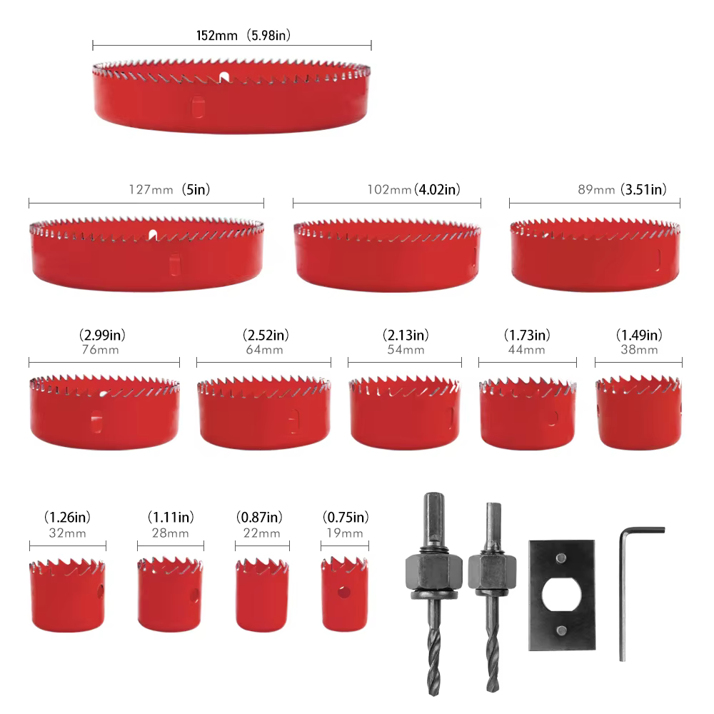 Ensemble de 17 scies cloches pour le bois