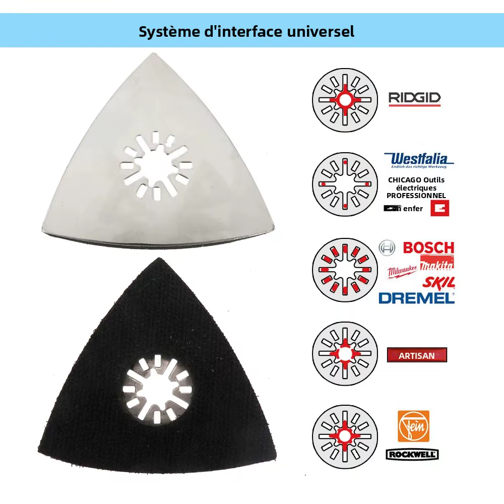 Pads de ponçage triangulaires 80*80*80MM pour outil oscillant multifonction