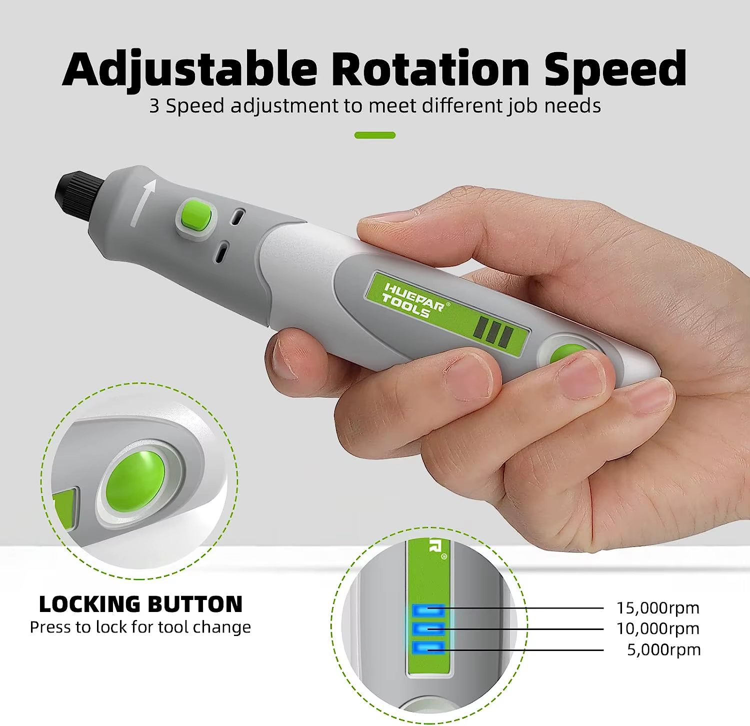 Perceuse électrique Die Grinder Graveur Polisseuse avec 4V Mini sans fil à distance Outils Set Kit pour Huepar