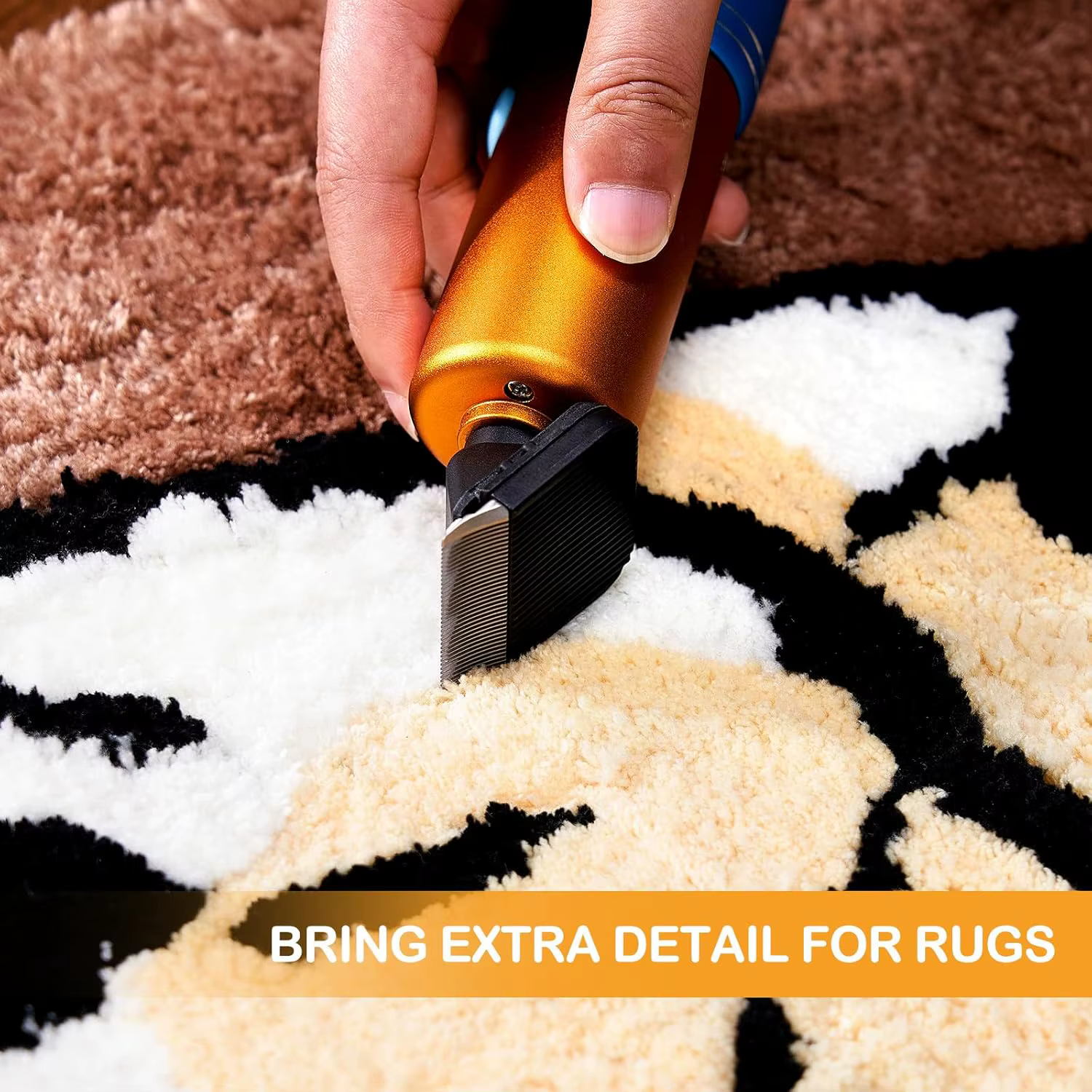 Tondeuse à tapis sans fil avec guide de cisaillement, rasoir à tapis léger, livré avec 1 lame, cisailles à tapis haute puissance 400W