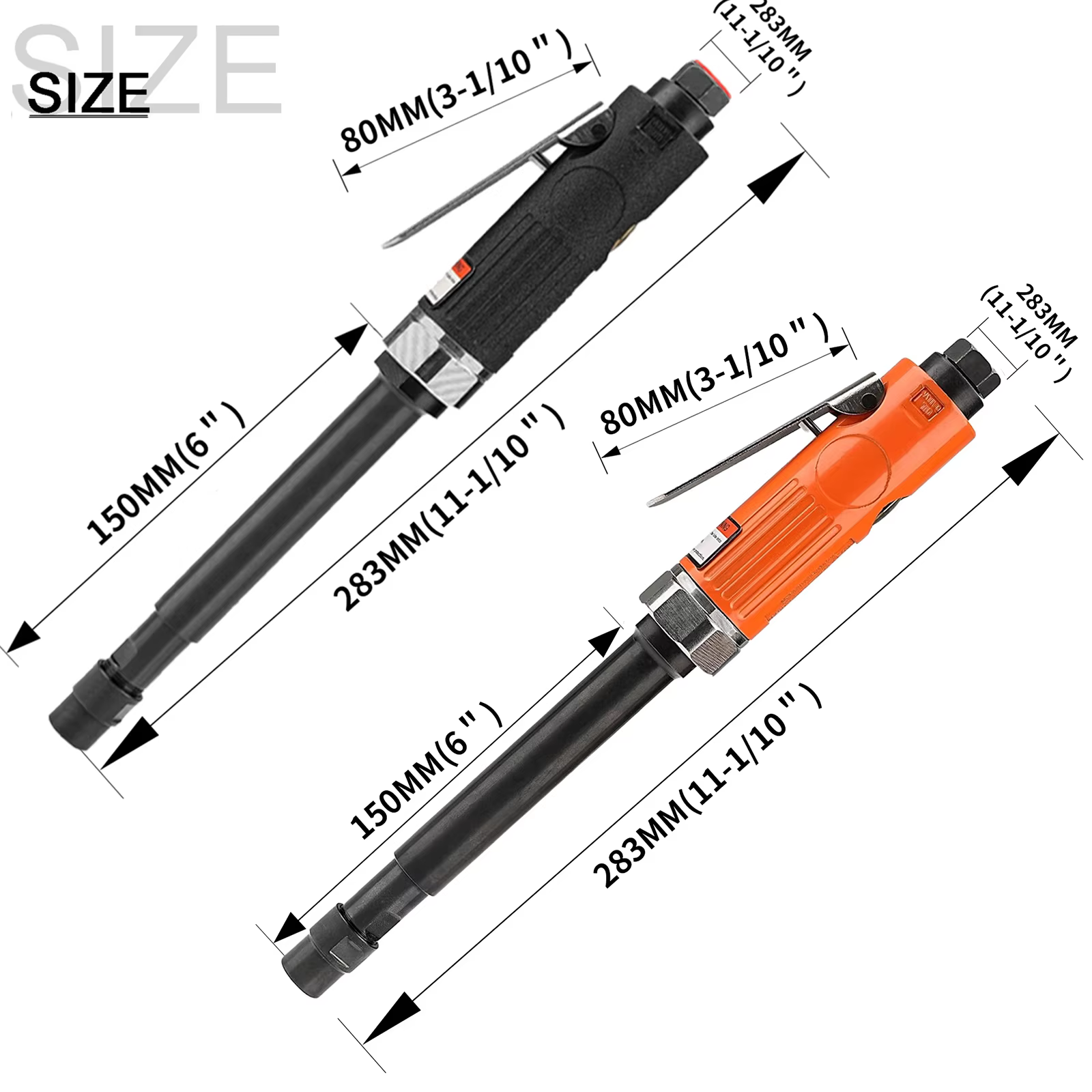 Meuleuse pneumatique étendue