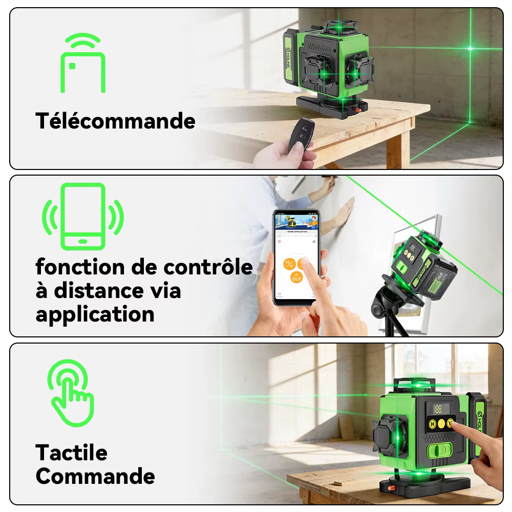 HGLINE 16 lignes niveau Laser APP télécommande niveaux horizontaux verticaux affichage de puissance de la Machine nivell
