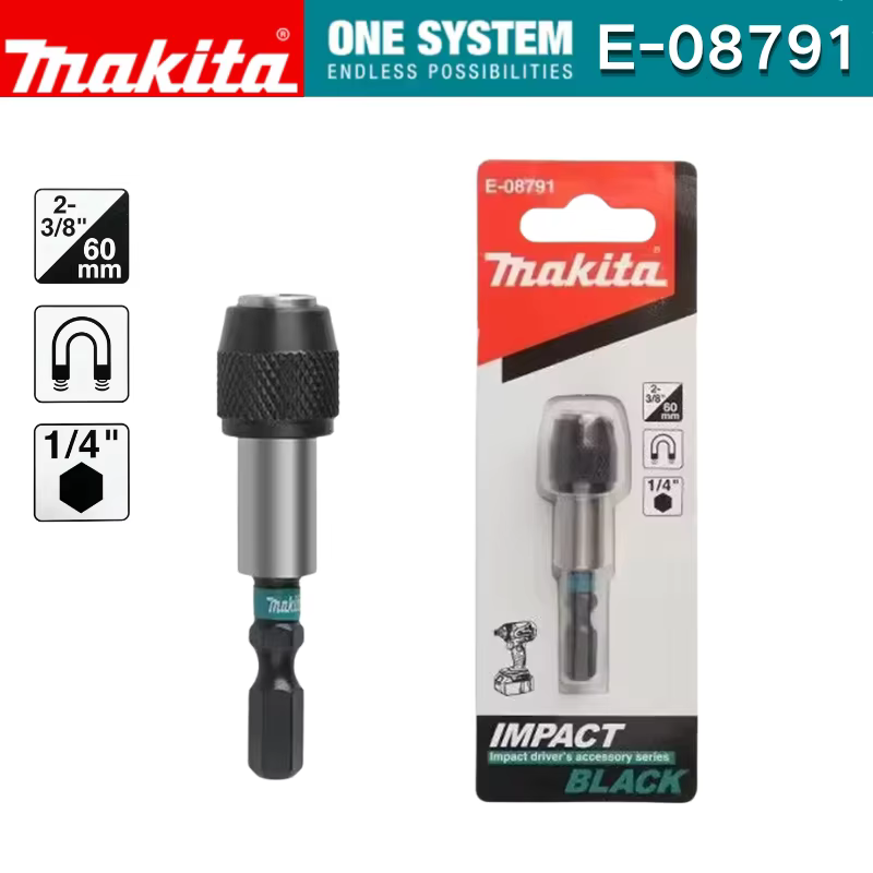 Makita E-08791 Porte-embout magnétique à percussion 60MM 1/4" avec manche hexagonal