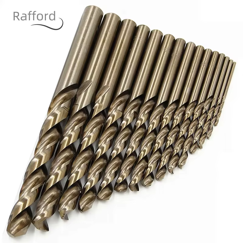 Rafford 15 pièces HSS contenant un foret hélicoïdal à tige droite jaune rôti 1