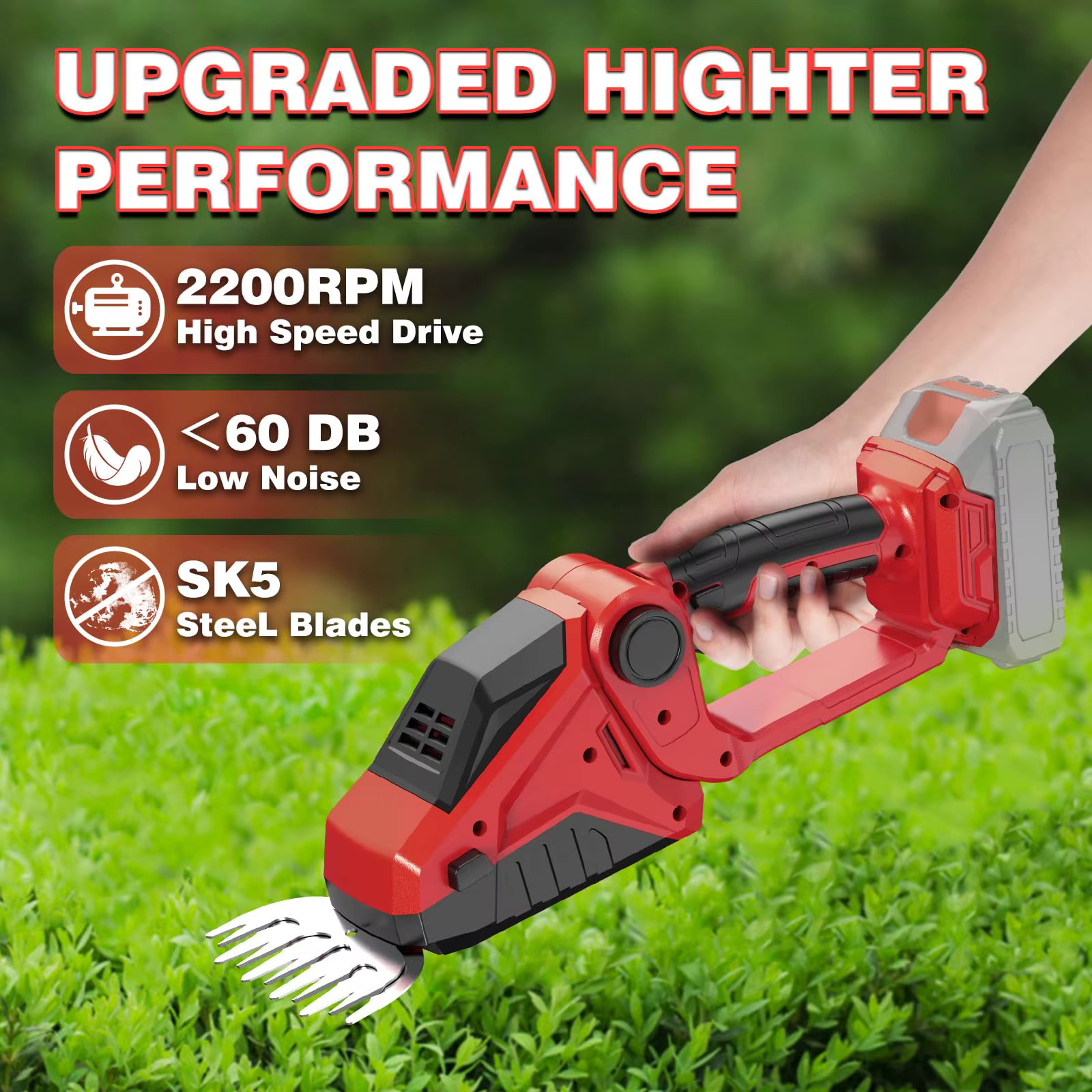 Taille-haie sans fil pour Milwaukee M18 batterie 2200 tr/min Mini cisailles à gazon 2 en 1