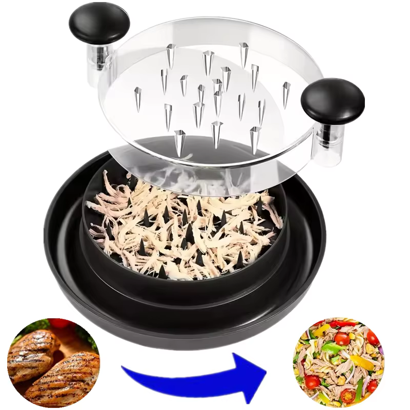 Grand outil de broyeur de poitrine de poulet, couvercle Visible, hachoir à viande pour couper le poulet, le bœuf, le chou et les légumes, outil de cuisine rotatif