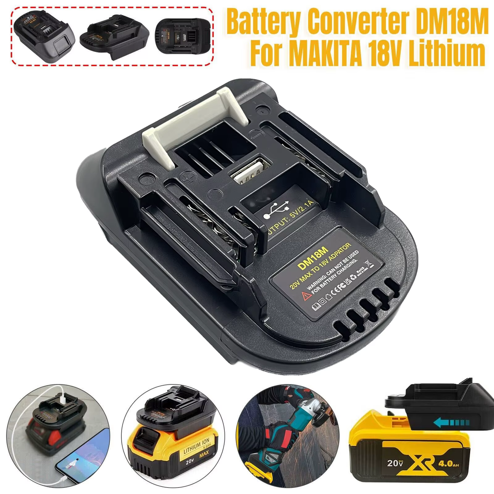Adaptateur de batterie DM18M pour outils Makita 18V