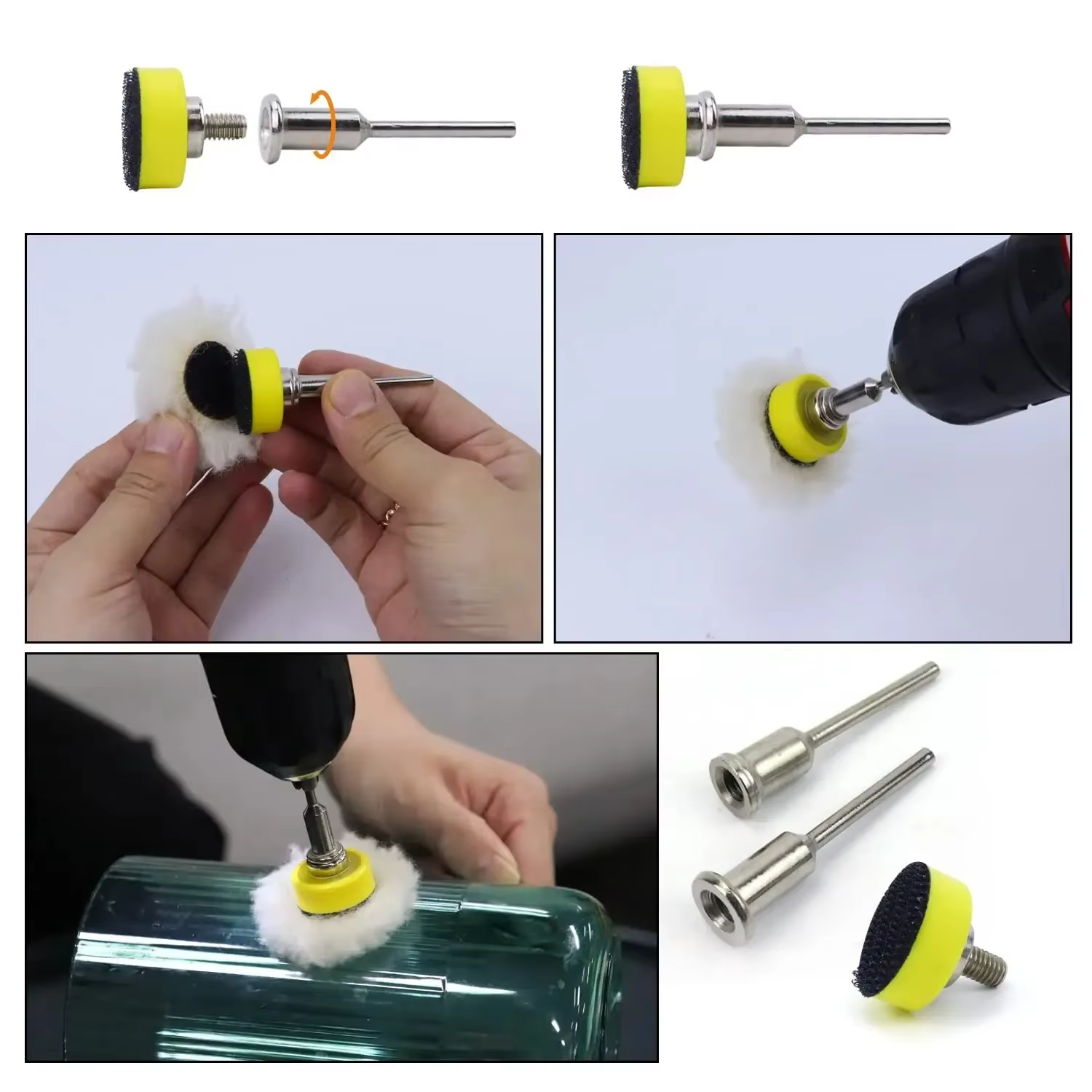 Ensemble de papier abrasif sec et de support de 1 pouce