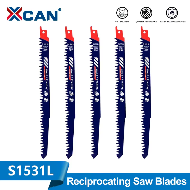 XCAN 1/5 lames de scie sabre S1531L 5TPI HCS 240mm pour le travail du bois