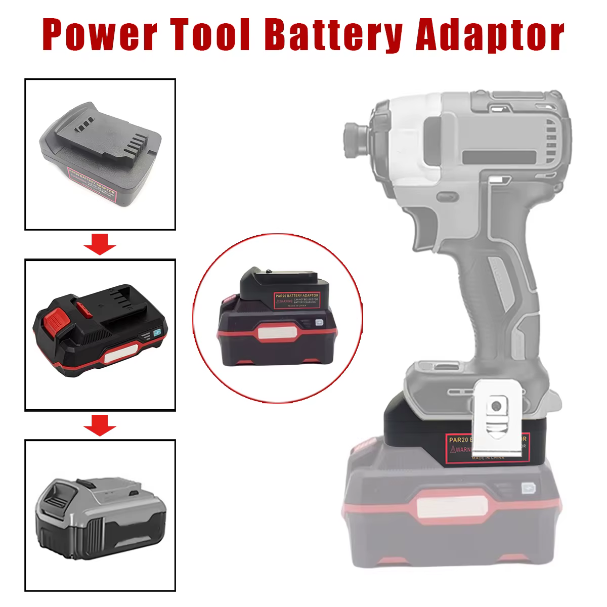 Adaptateur de batterie Li-ion 20V pour Parkside