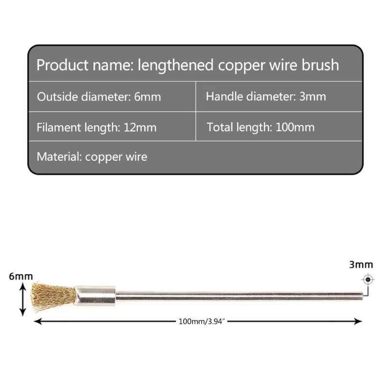R9uf en acier métallique brosse en laiton mini-pinceau rotatif outil