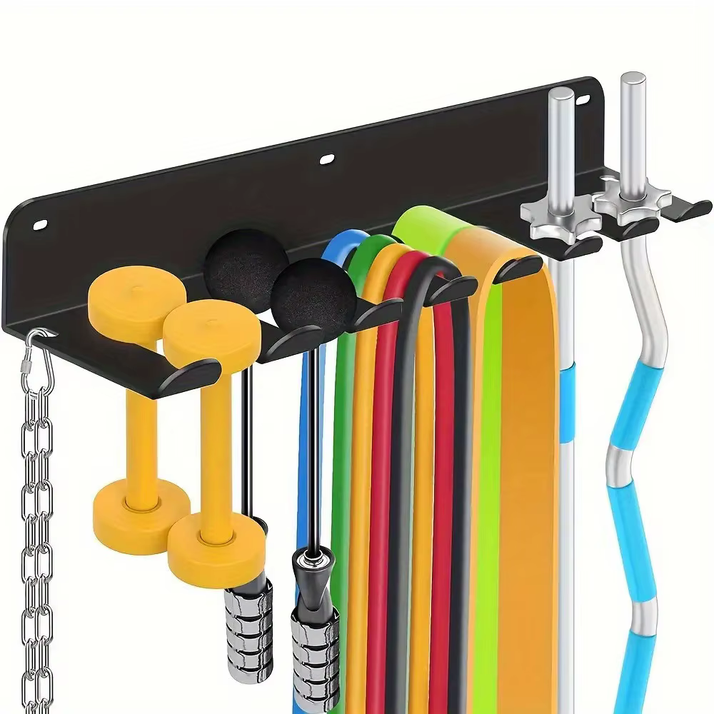 [Organisateur d'équipements de fitness] Organisateur multifonctionnel mural en fer noir pour équipements de fitness - Cadeau idéal pour la salle de sport à domicile
