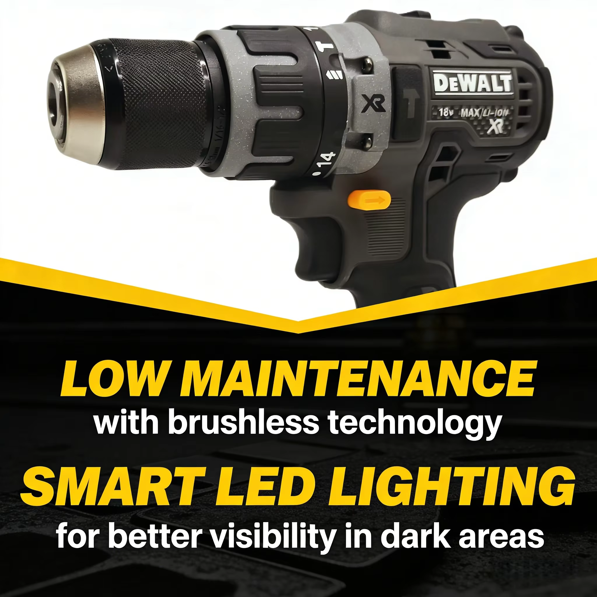 Perceuse-visseuse compacte sans balais DEWALT DCD791 : Outil électrique sans fil rechargeable multifonctionnel pour des applications polyvalentes
