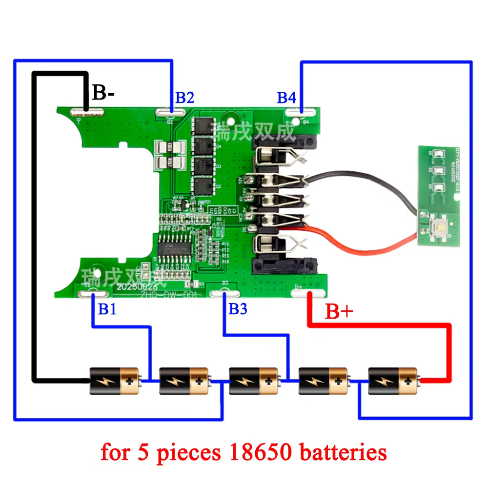 Boîtier de batterie Li-ion 5*18650 pour perceuse sans fil DCD791