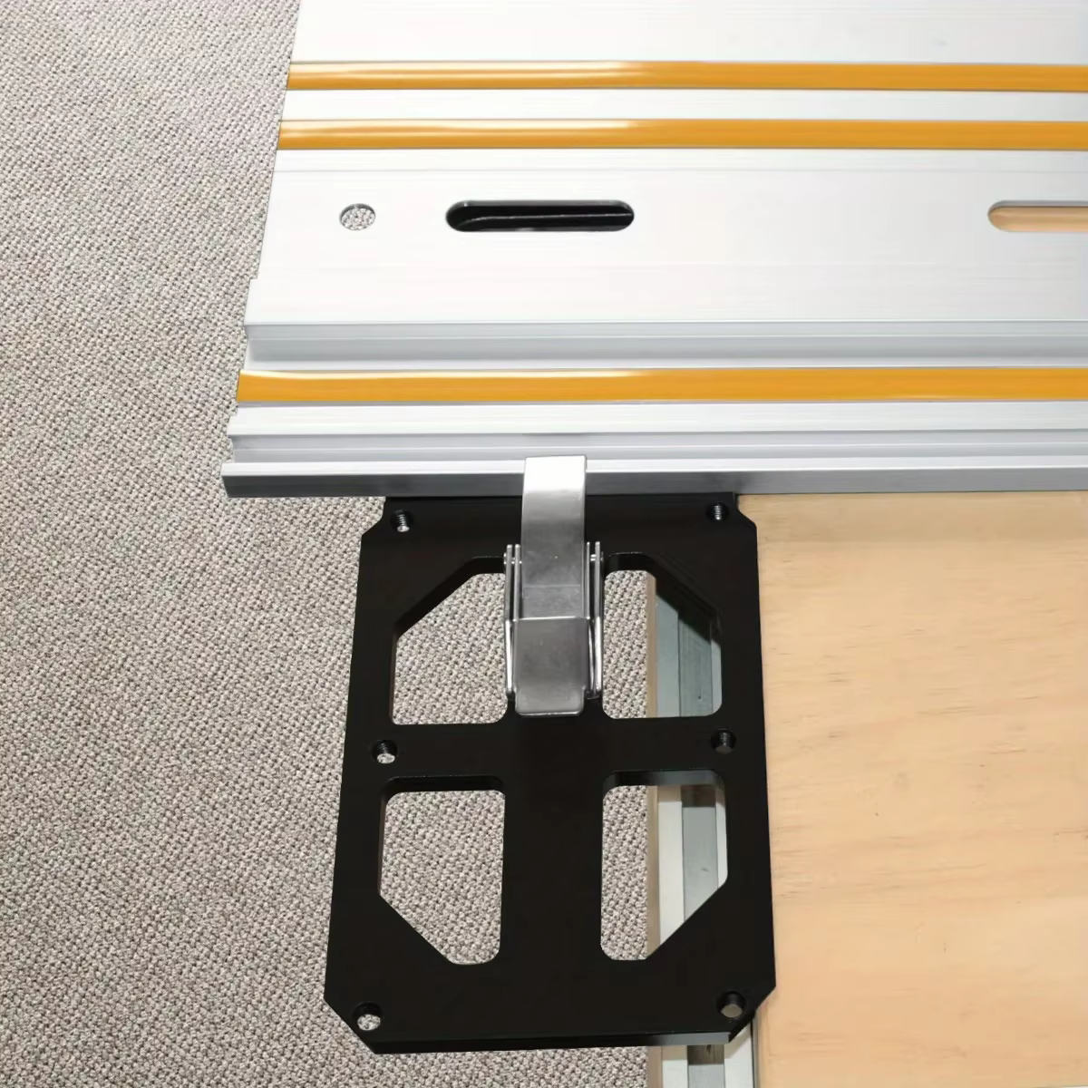 Arrêt d'angle de rail de guidage de scie circulaire carrée de scie sur rail avec support de bord, 90 ° Angle droit, compatible avec Festool et Makita