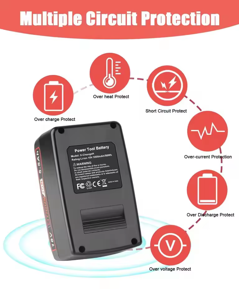 Batterie de remplacement Li-ion 18V 6.0 Ah 4511395 pour EINhell 4511481 4511396 PXC AXXIO GE-LC 18 Li série