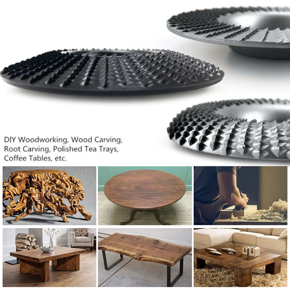 Jeu de disques de sculpture sur bois noir