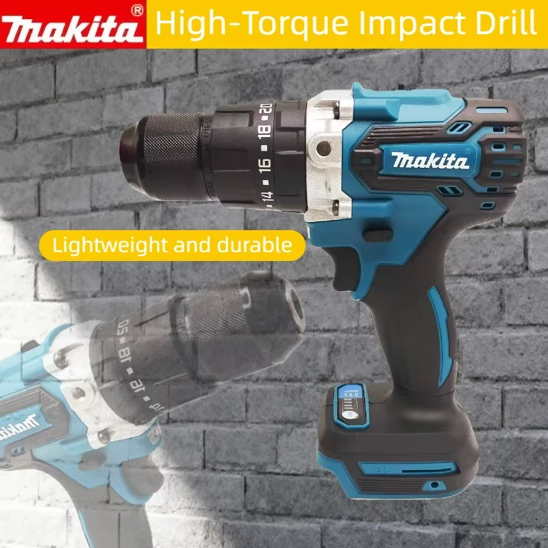 Perceuse-visseuse sans fil Makita DDF487 18V - Perceuse manuelle rechargeable sans balais de 13 mm avec lumière LED pour le bricolage et l'usage domestique (outil seul)