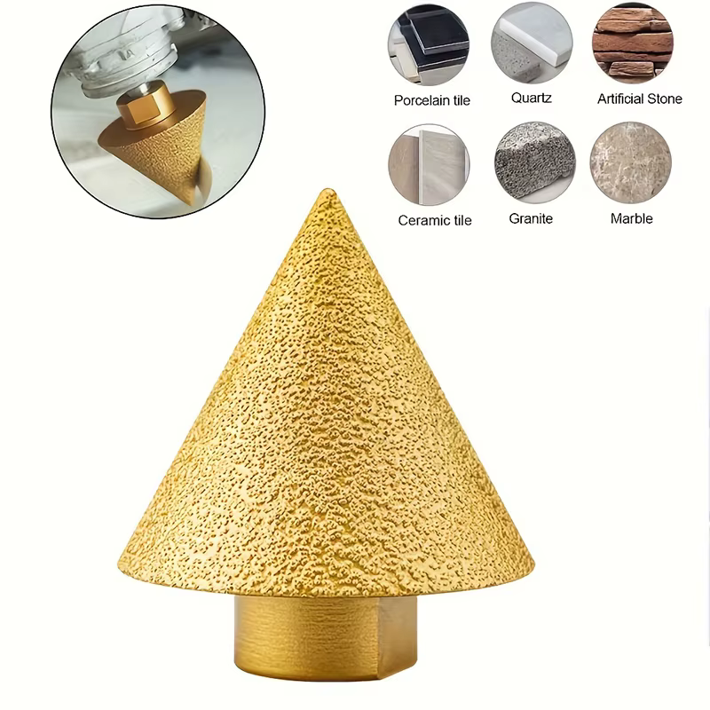 M14 diamant chanfreinage foret conique gravure roue de polissage diamant conique fraise adaptée à la pierre, céramique Ti