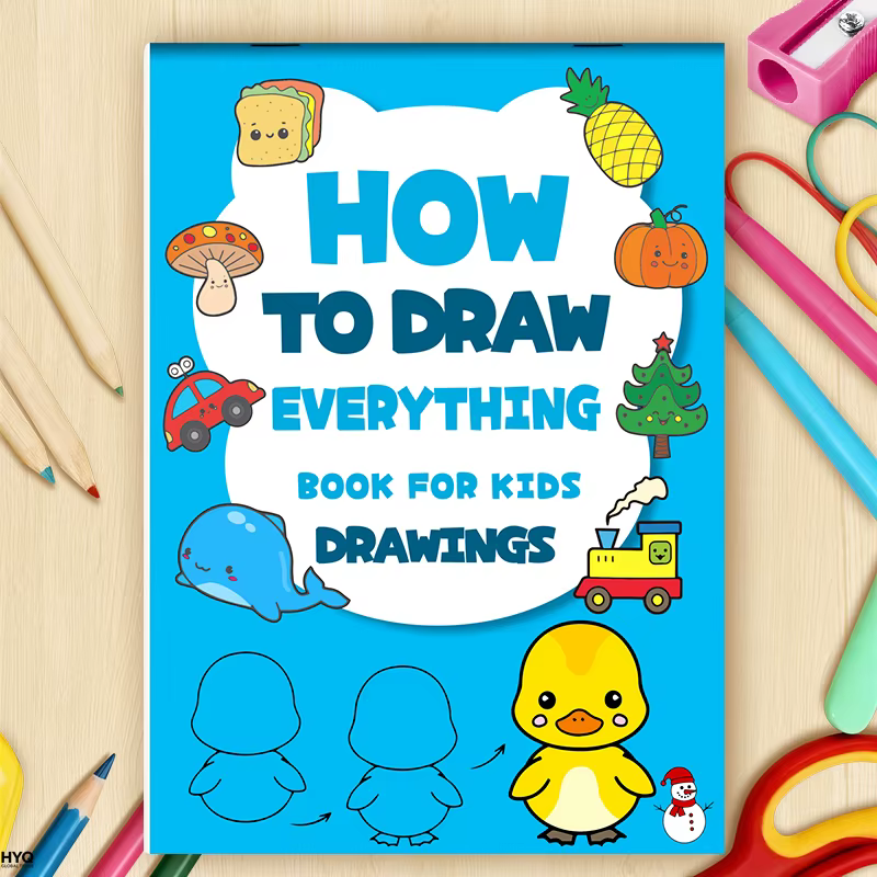 Livre d'apprentissage artistique pour enfants - Comment dessiner tout en utilisant des étapes simples, stimuler la créativité et les compétences en dessin
