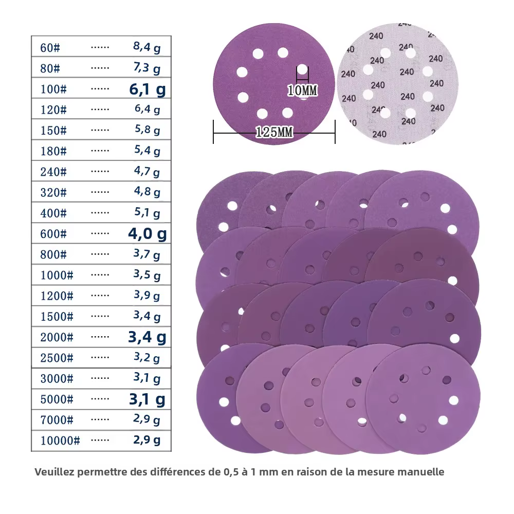 Disque de Ponçage en Aluminium avec Boucle à Crochet