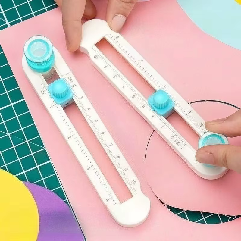 Coupe-papier circulaire en plastique de 2 à 20cm, outil de découpe artisanal multifonctionnel, cartes de scrapbooking pour papeterie scolaire, fournitures de bureau