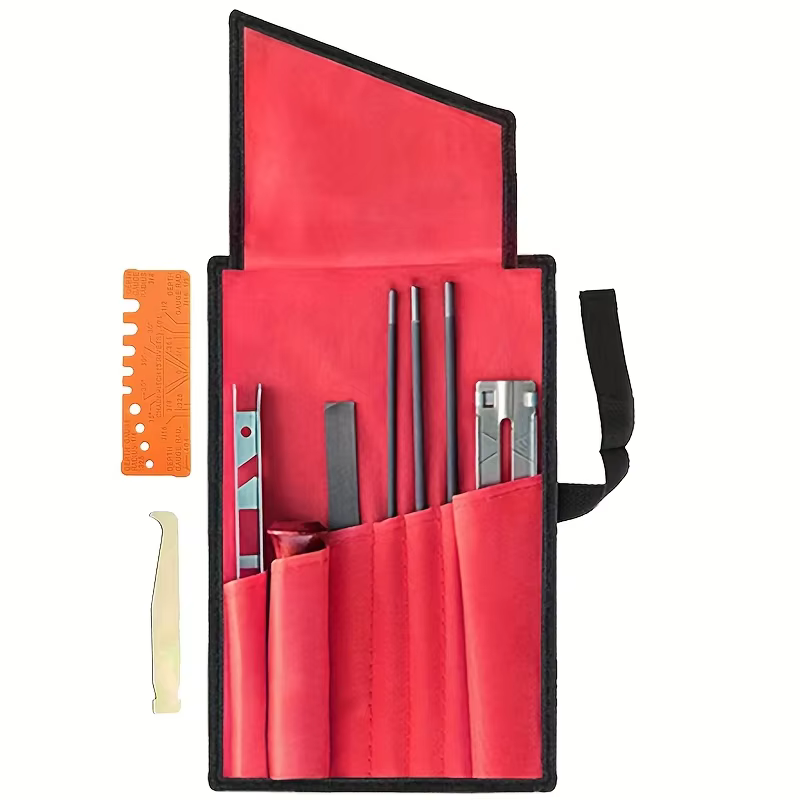 Kit d'affûtage de tronçonneuse – Ensemble de 9 pièces avec limes rondes (5/32"