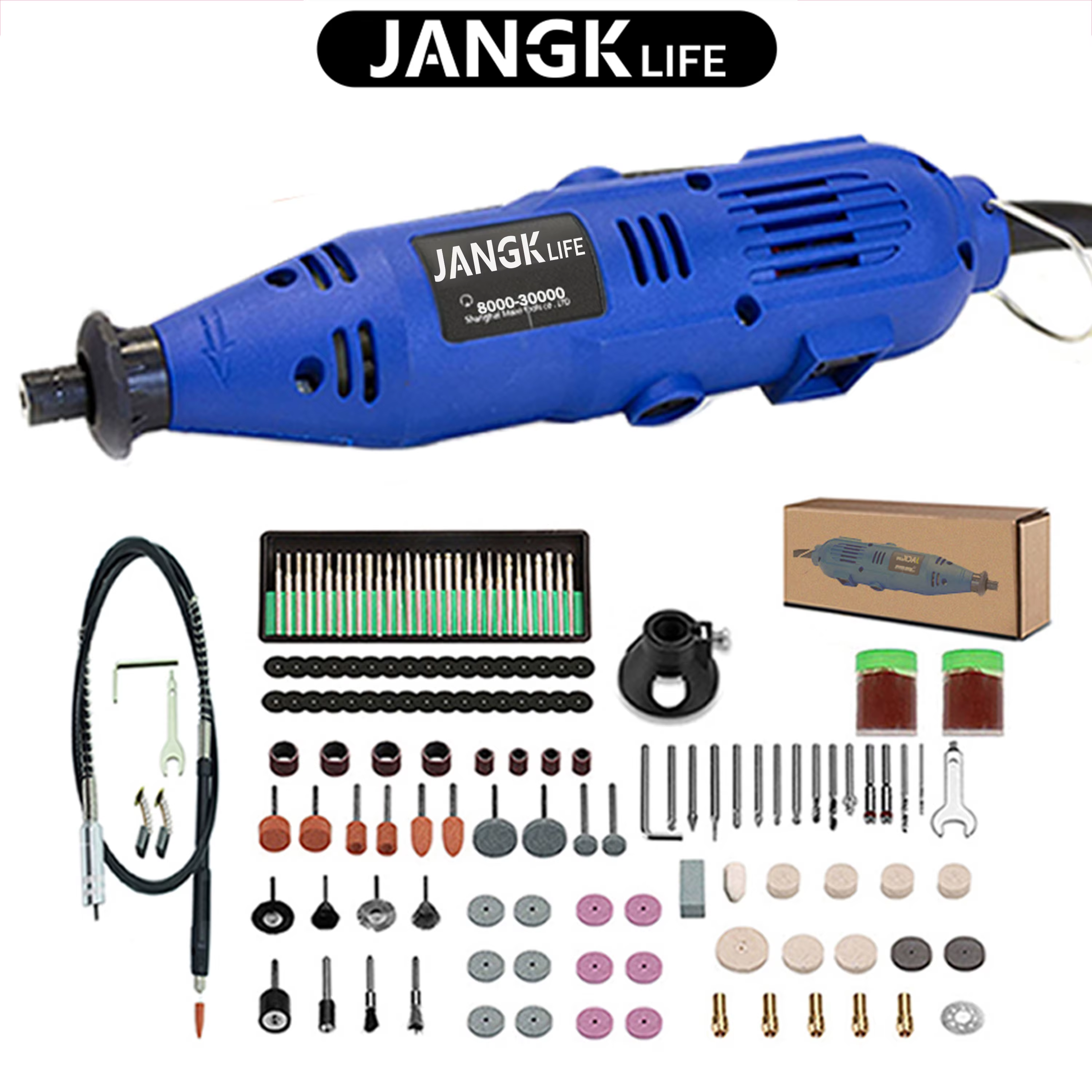 JANGKLIFE 110V 220V outils électriques Mini perceuse électrique meuleuse graveur polisseuse avec Kit d'outils rotatifs
